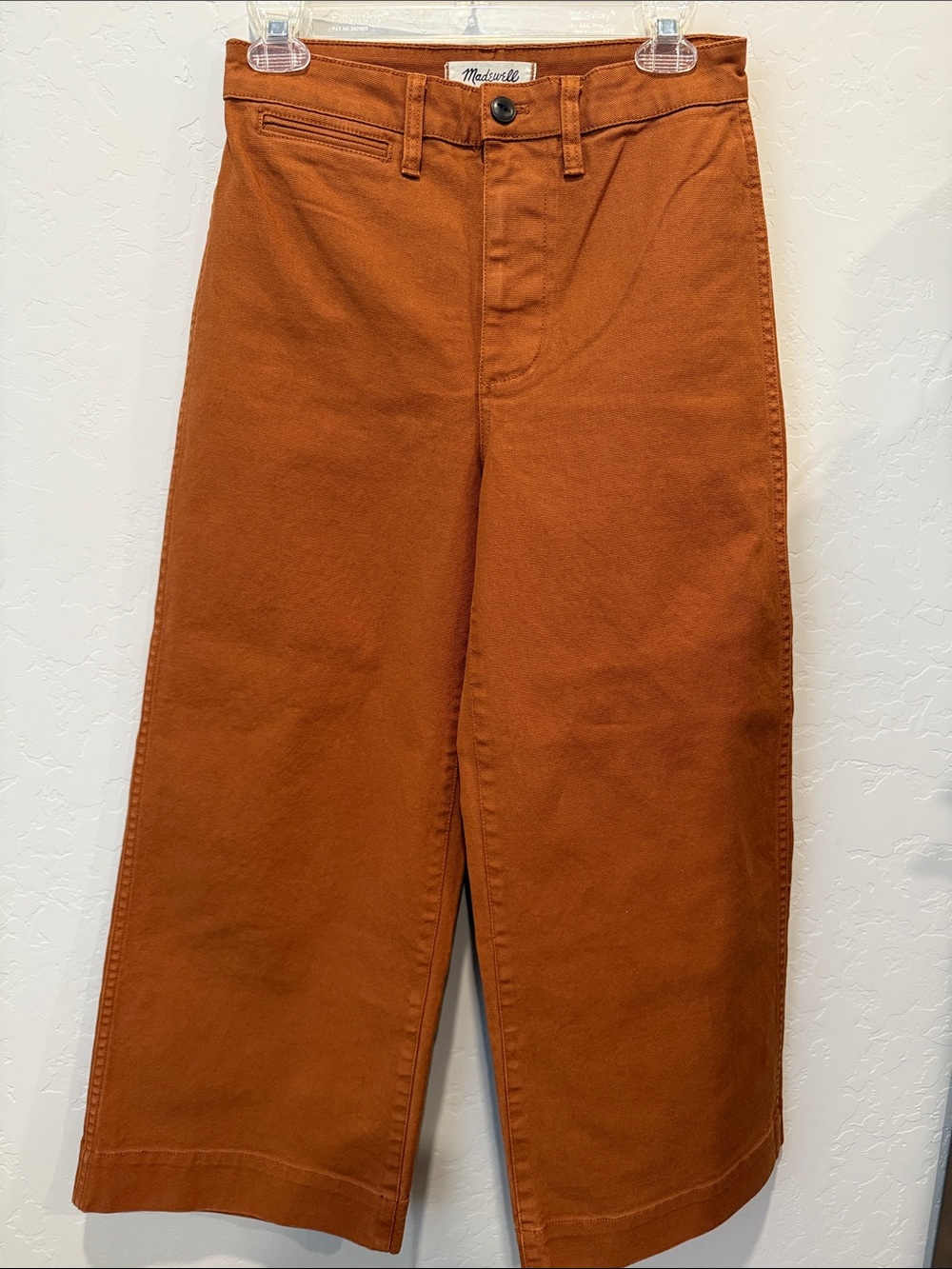 NWT Madewell Slim Emmett Wide-Leg Crop Pants Orange Rust
